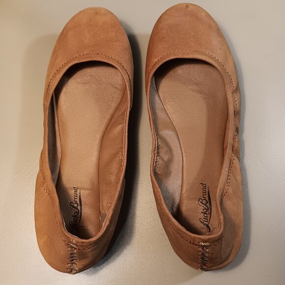 Lucky Brand women's 'Emmie' 'Cognac' leather ballet flats shoes sz 10 M - Picture 3 of 13